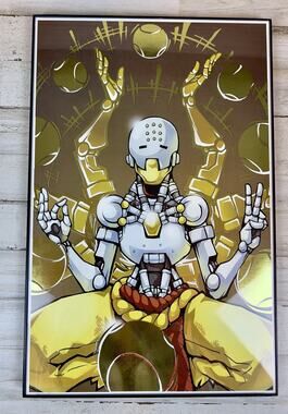 Overwatch Zenyatta 11x17 Framed Fan Art Print Unsigned Gaming Wall Art Metallic